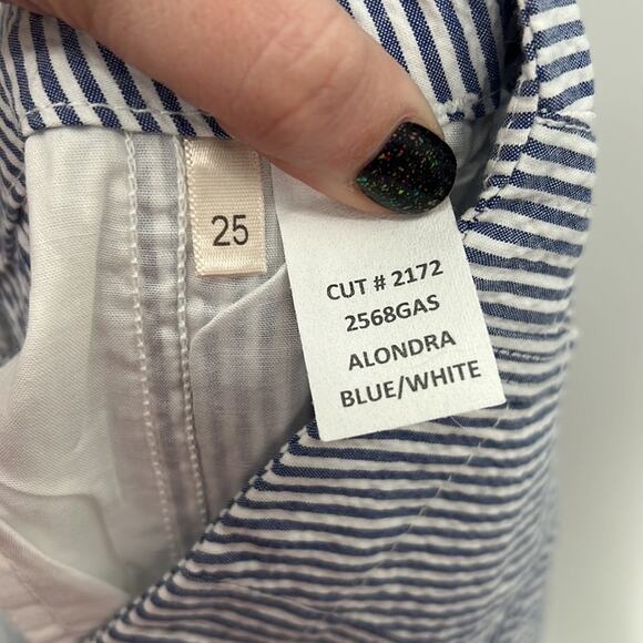 L'AGENCE Alondra Trouser Short - Blue/White - 25" - New with tags - Picture 4 of 4